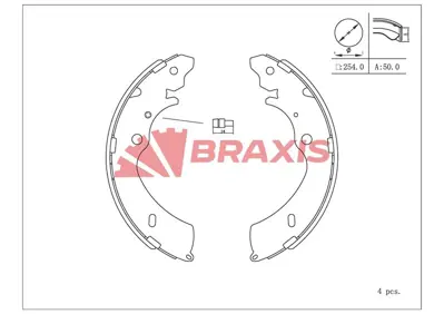 BRAXIS AC0231 Fren Balatası Arka Kampana Pabuc Isuzu D-Max 02-12 4600A447 8973682630