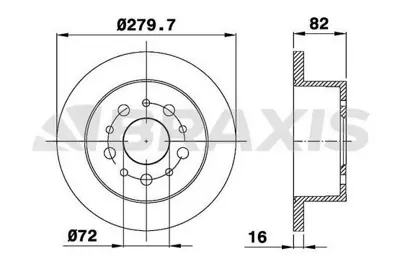 BRAXIS AD0267 Arka Fren Dısk Aynası Boxer Jumper Ducato (Tum Modeller) 14q (15 Jant) 1.9 2.0 Hdı 2.2 Hdı 2.5duz 4249K7 51848617