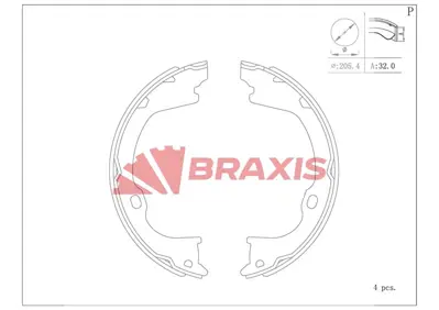 BRAXIS AC0191 El Fren Balatası Durango 11> / Grand Cherokee Iv 4x4 10> 4560176AA