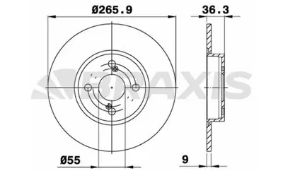 BRAXIS AE0475 Arka Fren Dısk Aynası Toyota Corolla 1.3 1.4 1.6 1.8 97-00 (265,9x4) 4243112150