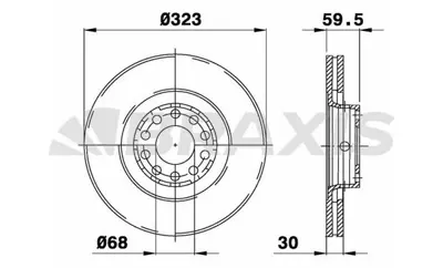 BRAXIS AD1046 On Fren Dısk Aynası A8 99>07 323x30mm 4D0615301J