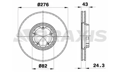 BRAXIS AE0139 On Fren Dısk Aynası Transıt V184 2,0tdcı 04>06 O,Ceker Olcu: (276mm X 24,5 5 Bıjon) Hava Sogutmalı 1568654