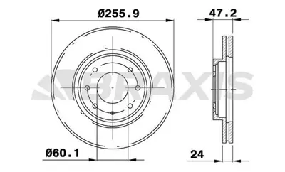 BRAXIS AE0509 On Fren Dısk Aynası Havalı 256mm Nubıra 97>03 Espero 97> 96312559