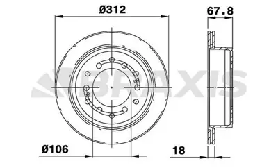 BRAXIS AE0693 Arka Fren Dısk Aynası Toyota Land Cruıser 2.4td 4243160201