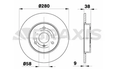 BRAXIS AE0058 Fren Dıskı On Smart Roadster Coupe (452) 03>05 Fortwo Coupe (450) 04>07 