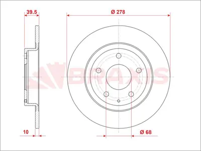 BRAXIS AE0948 Fren Dıskı Arka Mazda 6 12 > GHT226251