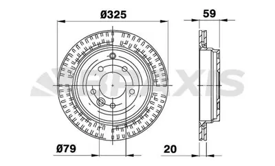 BRAXIS AE0445 Fren Dıskı Arka Range Rover Sport 05-09 Dıscovery 3 05-09 Dıscovery 4 10-16 2.7  SDB000636