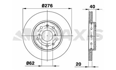 BRAXIS AE0286 On Fren Dısk Aynası Havalı Suzukı Swıft Iıı 05-12 (276x5) 5531257K01