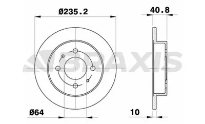 BRAXIS AE0579 Arka Fren Dıskı (Aynası) Duz Mıtsubıshı Carısma 1995-2006 Volvo / S40 95-> V40 95-> Duz (260mm) MR249357