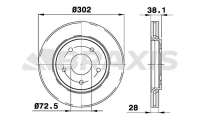 BRAXIS AE0555 On Fren Dıskı Chrysler Grand Voyager V Dodge Journey K68032944AB