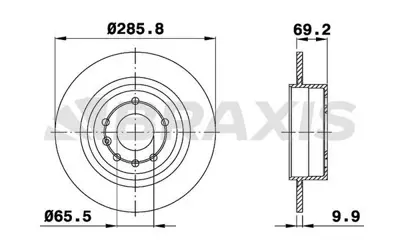 BRAXIS AE0583 Arka Fren Dısk Aynası Saab 9 5 2.0ı 2.3ı 12763591