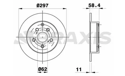 BRAXIS AE0449 Arka Fren Aynası Duz Toyota Corolla Verso 09-18 (297x5) 424310F020