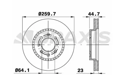 BRAXIS AE0524 On Fren Dısk Aynası Havalı Cıvıc Vı Hb 1.7ctdı 01 / 02 09 / 05 45251S6FE10