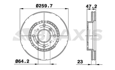 BRAXIS AE0637 On Fren Dısk Aynası Honda Accord Vı Prelude 1.6ı 45251S0A940