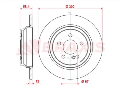 BRAXIS AE0968 Fren Dıskı Arka S-Class W221 05>13 C216 06>13 2214231112