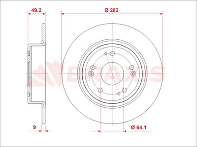 BRAXIS AE0979 Fren Dıskı Arka Honda Hrv 15-> 42510T7WA02