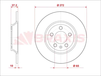 BRAXIS AE0983 Fren Dıskı Arka (272x10) Polo 18> A1 19> 1.0tsı 1.6tdı 2Q0615601G