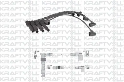 KRAFTVOLL 05070304 Bujı Kablosu Astra F 2,0 16v 91>98 Vectra A 2,0 16v 88>95 (Sılıkon Kablo) 