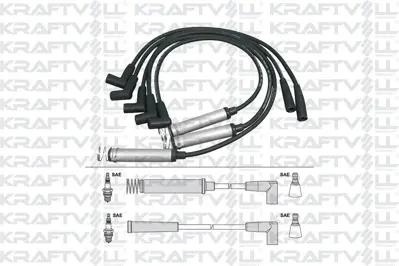 KRAFTVOLL 05070286 Bujı+bobın Kablosu Vectra A 1,6 8v 16sv 88>93  Ascona C 1,3/1,6 8v 13n16sv 81>88   Astra F 1,6 8v -  