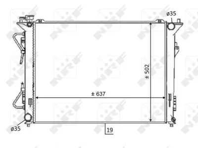 NRF 59064 Motor Radyatoru (635x488x16) Sonata 2,4 06-> Otomatık 253103K190 253103K240