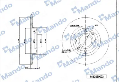 MANDO MBC030003 Fren Aynası On E169001