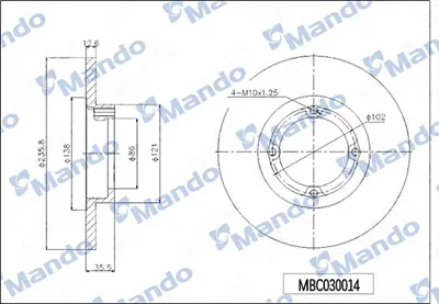 MANDO MBC030014 Fren Aynası On 96455424