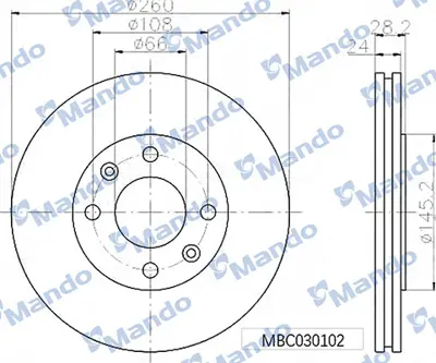 MANDO MBC030102 Fren Aynası On 4246L9