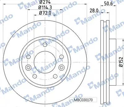 MANDO MBC030170 Fren Dıskı Ön oK58B33251