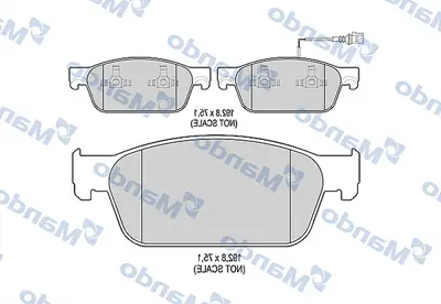 MANDO MBF015041 Balata [fr]/Wıth R90 Certıfıcatıon + Noıse Shımvolkswagen 7E0698151C