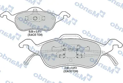 MANDO MBF015136 On Fren Balatası Focus 1,6 16v / 1,8 16v / 1,8tdcı / 2,016v 98>04 YS4Z2001AA