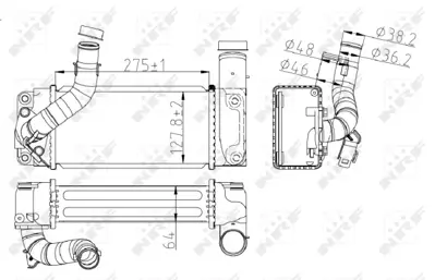 NRF 30245 Turbo Intercooler Radyatoru  Toyota Aurıs 1.4d 07- 179000N030 179000N040