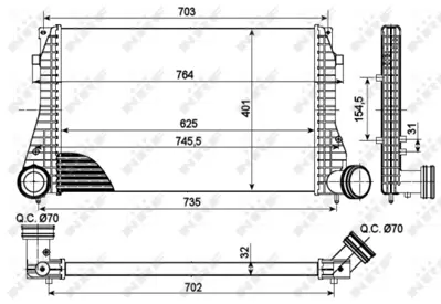 NRF 30290 Seat Leon 1.9d 99-Intercooler / Charger 1J0145803H