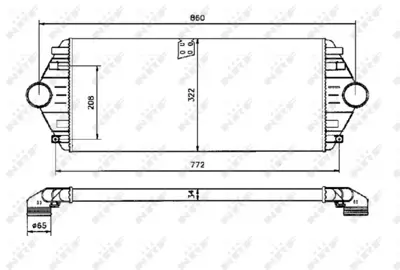 NRF 30803 Turbo Sogutucu Radyator (Intercoll) Expert Jumpy Scudo 2,0hdı / 1,9td 96>99 Evasıon P806 2,0hdı Olcu 1472059080 E256073