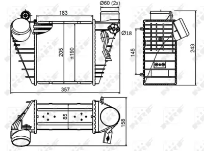 NRF 30847 Vw Golf 1.4 98-Intercooler / Chargerwithout Sensor 1JO145805B