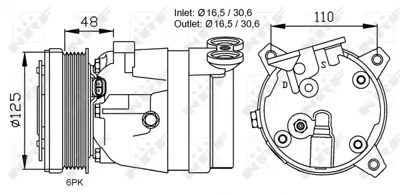 NRF 32022 Opel Astra 1.6 92-Compressorswith Pag Compressor Oil 97044161