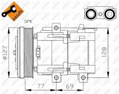 NRF 32061 Ford Mondeo 1.8d 97-Compressorswith Pag Compressor Oil XS7H19D629CA