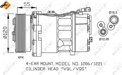 NRF 32064 Vw Golf 1.4 98-Compressorswith Pag Compressor Oil 1J0820805X 7M3820803C YM2H19D629DA