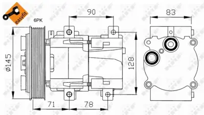 NRF 32076 Ford Mondeo 1.8 97-Compressorswith Pag Compressor Oil R96BW19D629AC