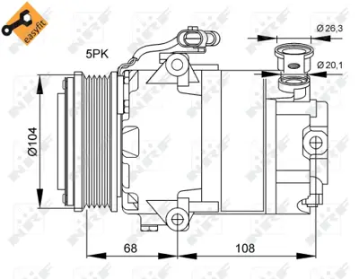 NRF 32082 Opel Meriva 1.6 03-Compressorswith Pag Compressor Oil 93196864