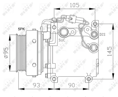 NRF 32100 Mıtsubıshı Galant 96-Compressorswith Pag Compressor Oil MR315567