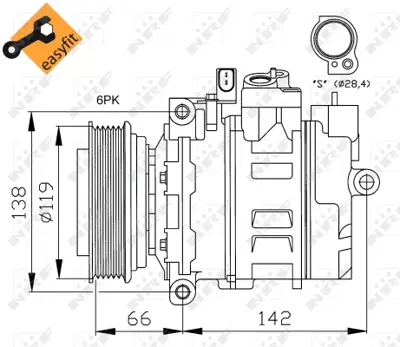 NRF 32111 Audı A6 2.4 97-Compressorswith Pag Compressor Oil 4D0260808