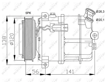 NRF 32117 Saab 9-3 2.0 03-Compressorswith Pag Compressor Oil 24411280 93176856