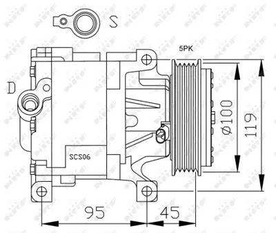 NRF 32183G Fıat 500 1.2 08-Compressorswith Pag Compressor Oil 71785270 71797201 9S5119D623AA