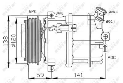 NRF 32191 Fıat Croma 1.9d 06-Compressorswith Pag Compressor Oil 71786551 93176867 93187228