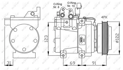 NRF 32200G Hyundaı Matrix 1.6 01-Compressorswith Pag Compressor Oil 977012K500