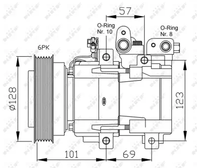 NRF 32204G Hyundaı Santa Fe 2.0d 01-Compressorswith Pag Compressor Oil 9770138171 977013A682