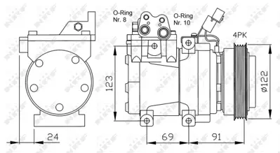 NRF 32205 Hyundaı Tucson 2.0 05-Compressorswith Pag Compressor Oil 977012D100