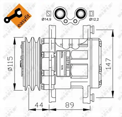 NRF 32207G Fıat Seicento 1.1 98-Compressorswith Pag Compressor Oil 71721706