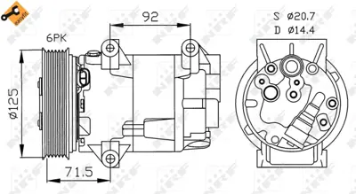 NRF 32208 Renault Scenic 1.5d 03-Compressorswith Pag Compressor Oil 8671016163 92600BN701