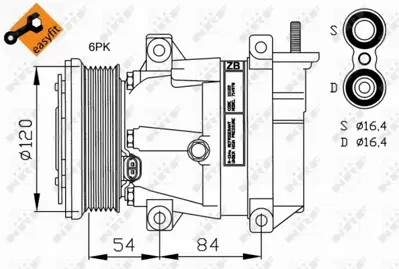 NRF 32220 Chevrolet Kalos 1.2 03-Compressorswith Pag Compressor Oil 96539395 96992888